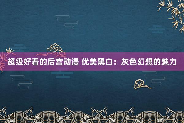 超级好看的后宫动漫 优美黑白：灰色幻想的魅力