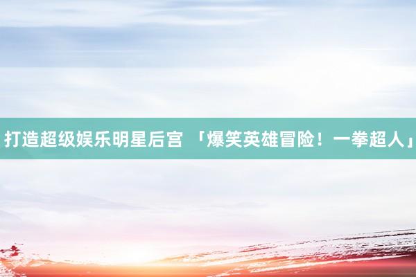 打造超级娱乐明星后宫 「爆笑英雄冒险！一拳超人」