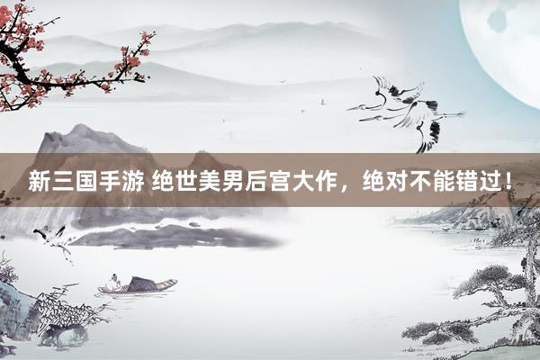 新三国手游 绝世美男后宫大作，绝对不能错过！
