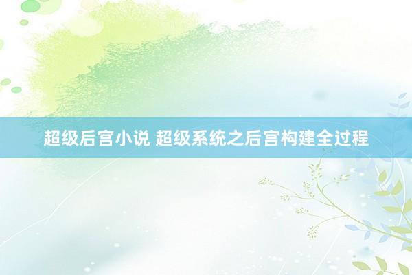 超级后宫小说 超级系统之后宫构建全过程