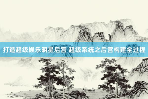 打造超级娱乐明星后宫 超级系统之后宫构建全过程
